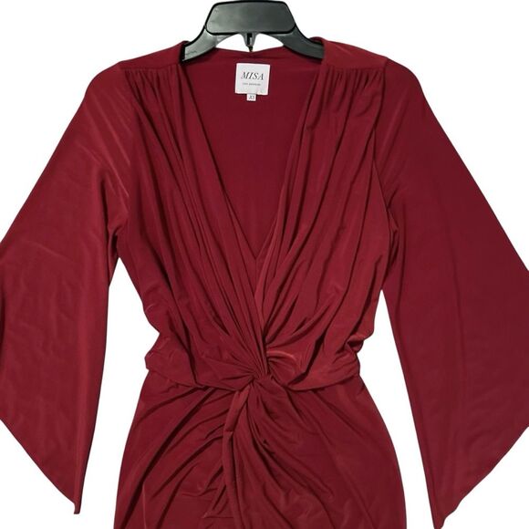 MISA LOS ANGELES Bell Sleeve Twist Front Teget Mini Dress - Picture 5 of 15